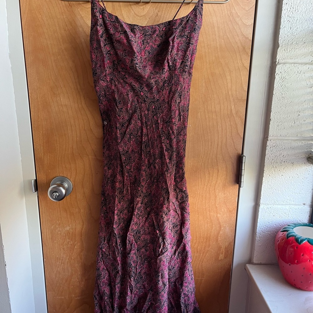 Pink and Black Floral Dress